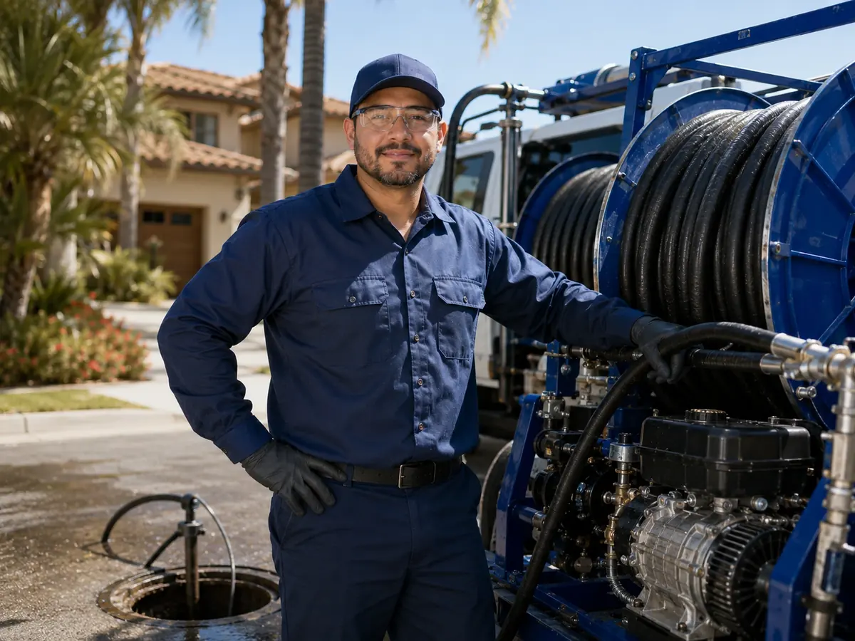 Hydro jet sewer cleaning in Bellflower