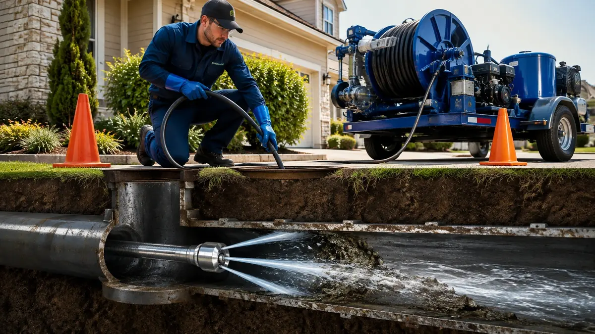 Main Sewer Line Hydro Jet Cleaning in Bellflower