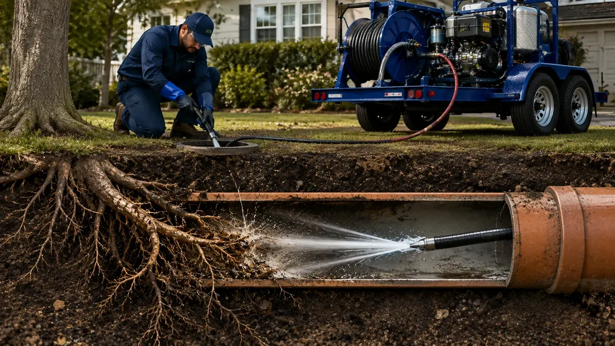 Tree Root Removal with Hydro Jetting in Bellflower
